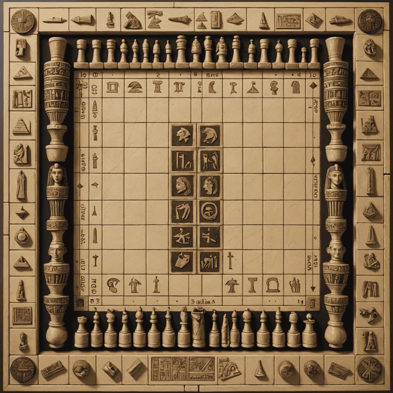 A timeline showing ancient Egyptian Senet, medieval Chess, and modern Monopoly board games